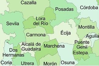 Partidos judiciales de Écija, Sevilla y Córdoba